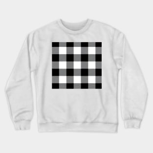 Black and White Buffalo Plaid Checkered Pattern Crewneck Sweatshirt